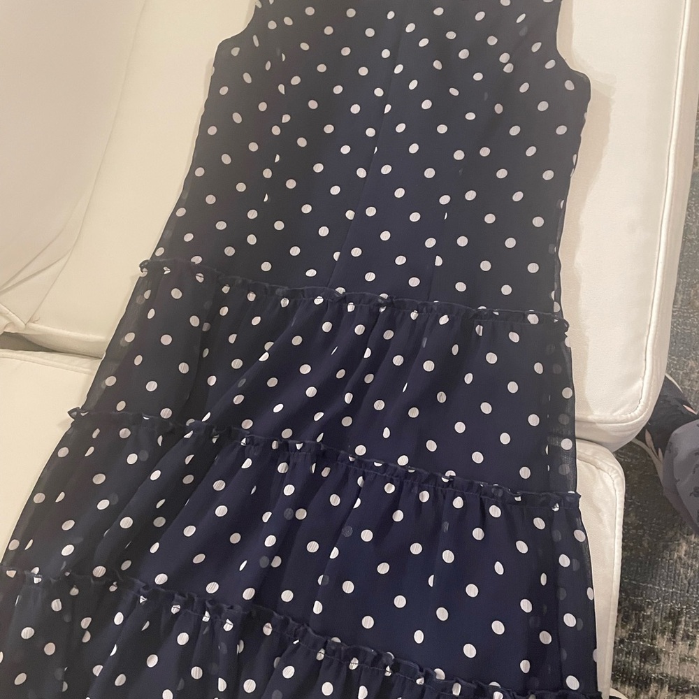 Tommy Hilfiger Navy Polka Dot Kids Dress